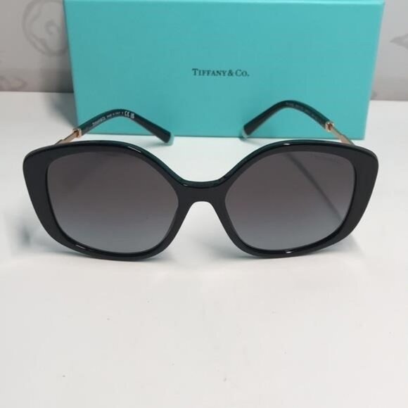 New Authentic Tiffany & Co. Sunglasses TF 4192 80013C Black/Grey Gradient Women - Picture 8 of 12